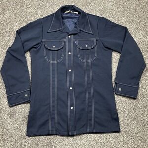 Vintage Levis Panatela Jacket Mens Large Blue Western Pearl Snap Disco 70s 1970s